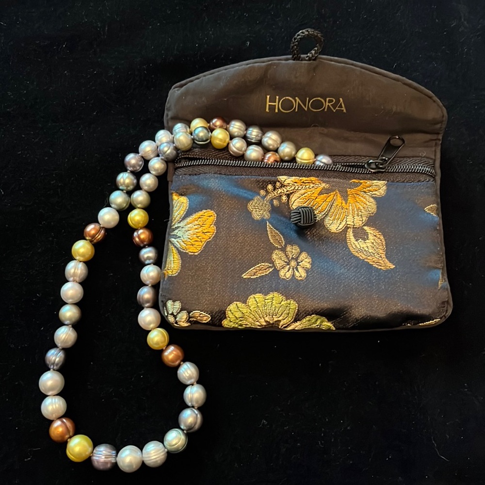 Honora 20" Warm Multi-colored Cultured Freshwater Pearl Necklace with Pouch
